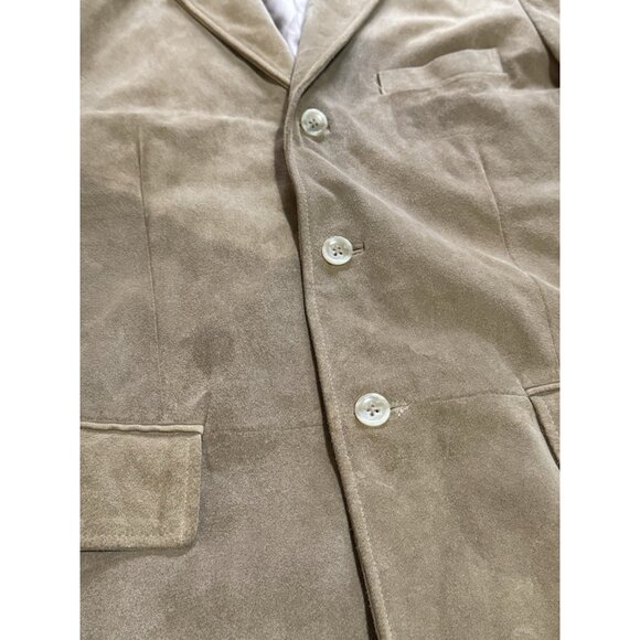 Banana Republic Mens Size Medium Genuine Leather Button Down Blazer Preppy - Picture 4 of 16